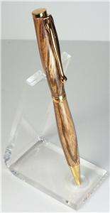  Wood Pen Zebra Wood 24 Kt Gold Cross Refill  Check Book Pen  