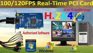 CCTV H.264 Real time 4Channel Video 120fps +4 Audio PCI DVR Captured 