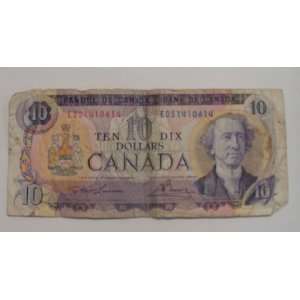  1971 Ten Dollar Note Bill Canada 