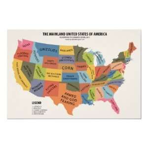  The Mainland USA According to Common Sense Print: Home 