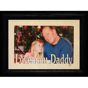 5x7 LOVE YOU DADDY Landscape Picture Frame ~ Laser Cut Cream Marble 