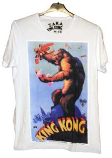 ZARA MAN   KING KONG Horror Movie Poster Retro T shirt LRG   NWT Rare 