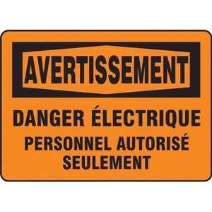 AVERTISSEMENT DANGER ?LECTRIQUE PERSONNEL AUTORIS? SEULEMENT (FRENCH 