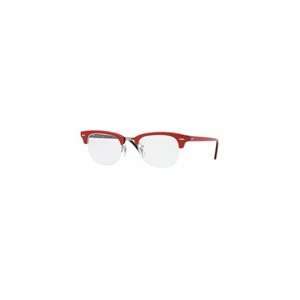 RAY BAN CLUBMASTER RX 5201 RB 5201 2378 TOP RED ON BLACK PLASTIC SEMI 