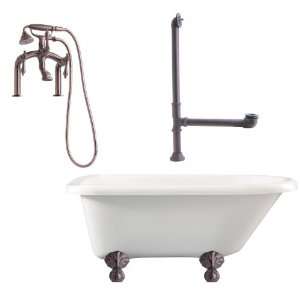   Rubbed Bronze Augusta 54 Roll Top Soaking Tub with Drain, Supply Line