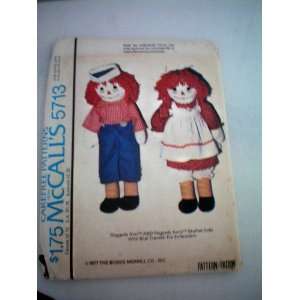   Andy Stuffed Dolls    McCalls 5713 Pattern    1977: Everything Else