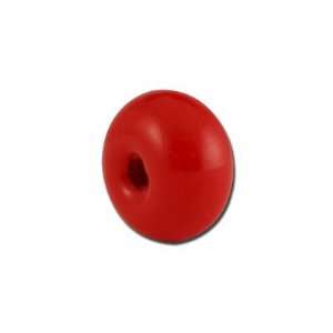  12mm Warm Red Rondelle Lampwork Beads Large Hole Jewelry