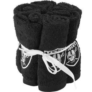  Oakland Raiders Black 6 Pack Team Washcloth Set: Sports 