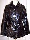 BODEN BLACK PATENT JACKET COAT 8 uk wet look raincoat macs emo goth