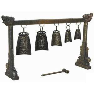 Zen Style Gift for Him or Her   10 Tibetan Five Bell Gong Set
