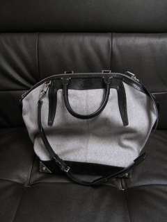 New *Authentic* Alexander Wang Emile Tote Gray Black Leather Messenger 