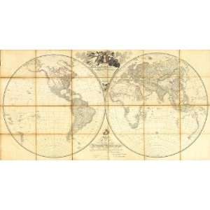  Map of the World, Researches of Capt. James Cook, 1808 
