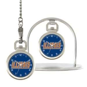   Illini Game Time NCAA Pocket Watch/Desk Clock: Sports & Outdoors