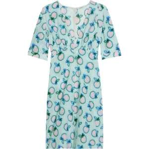   2011 Resort Miu Miu Apple Print Crepe de Chine Dress $1355 Size36/US 0