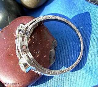 Vintage Antique Deco DIAMOND Platinum Engagement Ring 6  