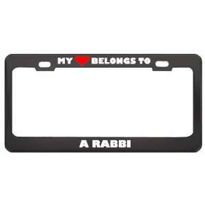 My Heart Belongs To A Rabbi Career Profession Metal License Plate 