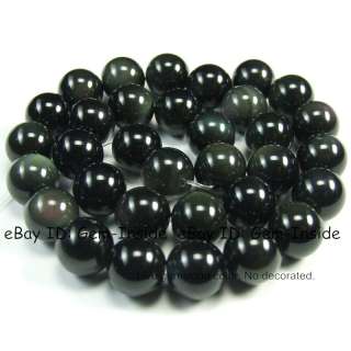 AAA Grade top quality 12mm Round black Obsidian beads  
