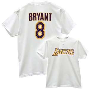 Los Angeles Lakers White #8 Kobe Bryant Swingman T shirt:  