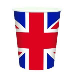  8 Union Jack Paper Party Cups (266ml){Amscan PPP} [Kitchen 
