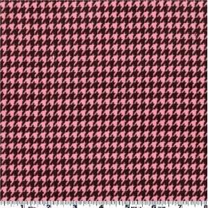 45 Wide 21 Wale Corduroy Houndstooth Pink/Chocolate Brown Fabric By 