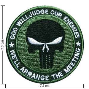 com The Punisher Patch Movie Logo II Embroidered Iron on Patches Free 
