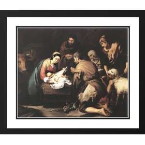 Murillo, Bartolome Esteban 34x28 Framed and Double Matted Adoration of 