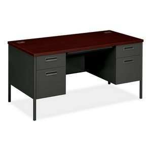   Double Pedestal Desk, 60x30x29 1/2, Light Gray: Home & Kitchen