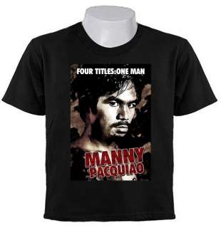 MANNY PACMAN PACQUIAO Philippines FOUR TITLES Boxing T SHIRTS World 