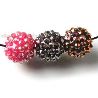   Wholesale Assorted Resin Rhinestone AB Ball Spacer Beads 16mm  