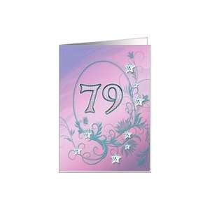  79th Birthday card with diamond stars effect Card: Toys 