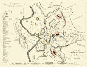 ANCIENT ROME BY W.B. CLARKE MAP 1830 MOTP  