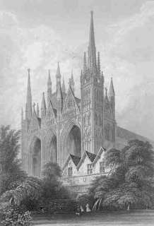 UK Cambs. PETERBOROUGH CATHEDRAL. Antique Print.1836  