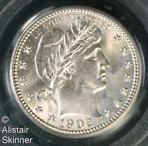 1902 Barber Quarter PCGS MS64  