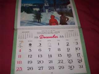 1956 Massey Harris Mobil Oil Calendar Wales,Wisconsin McDowell Bros 