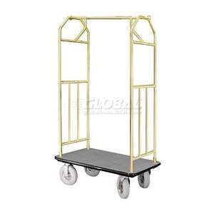  Bellman Hotel Cart 41x24 Satin Brass With Gray Carpet And 