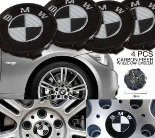 100% BRAND NEW IN BOX Complete Set of 4pcs BMW BLACK Carbon Fiber 