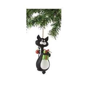  Department 56 9 Lives Black Cat with Present Ornament 