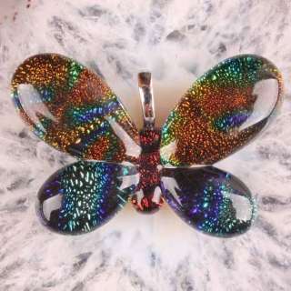 Fashion Foil Lampwork Glass Butterfly Bead Pendant 1P  