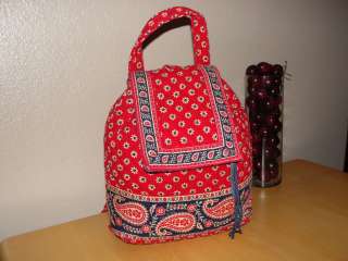 Vera Bradley Americana Red Backpack Shoulder Bag Purse Tote Retired 