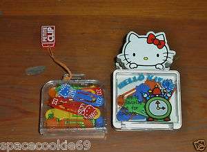 VINTAGE 1976 SANRIO HELLO KITTY CLIP WITH PAPERCLIPS & EXTRA SUITCASE 