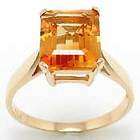 ESTATE 14K YELLOW GOLD 6CT CITRINE SOLITAIRE RING SZ 4.75 585 OPEN 