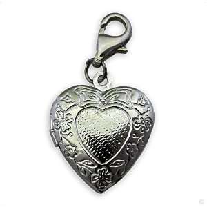   silver Heart medaillon #9394, bracelet Charm  Phone Charm: Jewelry