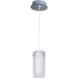 Minx Collection 1 Light 7 Satin Nickel Mini Pendant and Clear/White 