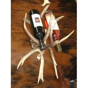  Antler Wine Bottle Rack   Holds 2 Full Size Wine Bottles 