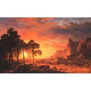 Albert Bierstadt 33W by 20.38H  The Oregon Trail CANVAS Edge #4 1 