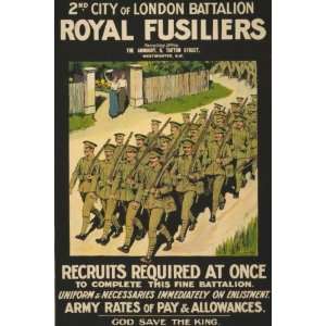  World War I Poster   2nd City of London Battalion Royal 