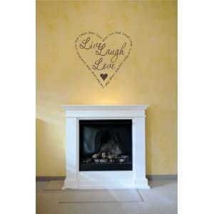 Vinyl Wall Decal   Live Love Laughin a heart   selected color 