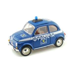  Fiat 500 Polizia 1/18 Blue Toys & Games