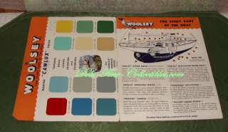 This is a vintage Color Chart   Yacht Finishes   from Woolsey Paints 