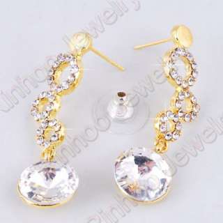 2298 1 clear gold plated costume jewelry 1SET  